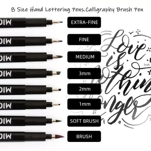 Hand Lettering Pens, Calligraphy Brush Pen, Pigment Liner Mi