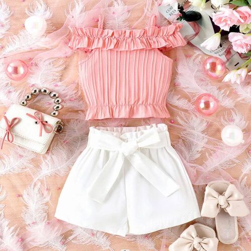 Baby Girl Summer Outfits Cute Off Shoulder Ruffle ops Shorts