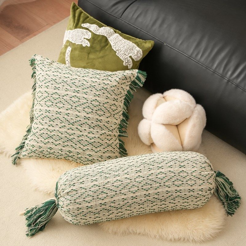 棉线编织糖果抱枕沙发靠垫民宿拍照装饰腰枕样板间卧室多巴胺靠垫,居家布艺,靠垫/抱枕,淘宝优惠券,粉丝福利购,淘宝优惠卷