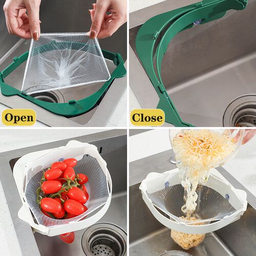 Foldable Drain Rack Disposable Garbage Bag Anti-clogging Sin