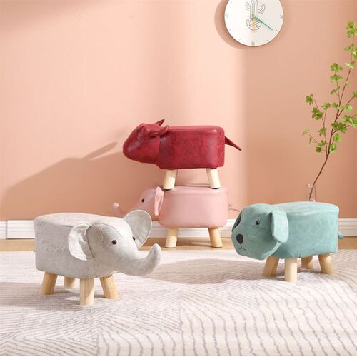Novelty Animal Footstools Stool Ottoman PU Padded Cushion