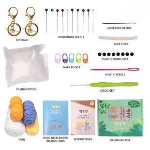 Cute Duck DIY Crochet Kit with Hand Knitting Yarn Plush Doll