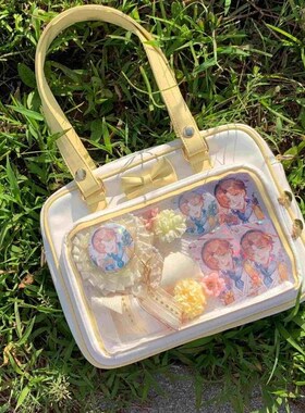 Y2K Cute Bow Ita Bag Girl Transparent Messenger Bag Women Fa