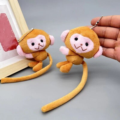 Cartoon Long Tailed Monkey Doll Key Chain Pendant DIY Plush