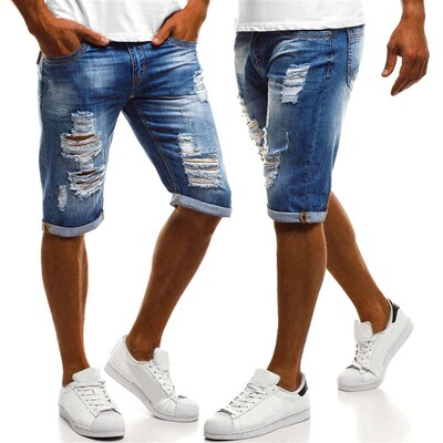 Mens trousers distessed flanging white washed straight five