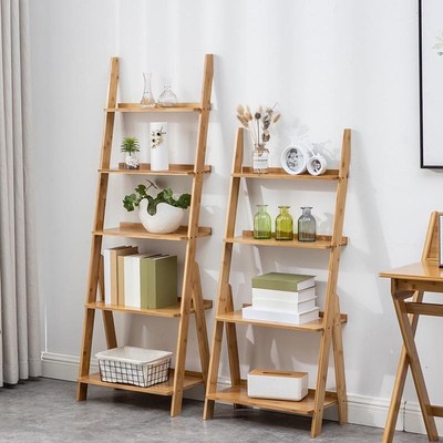 Trapezoidal shelf shelf against the wall bookshelf Multi-sto