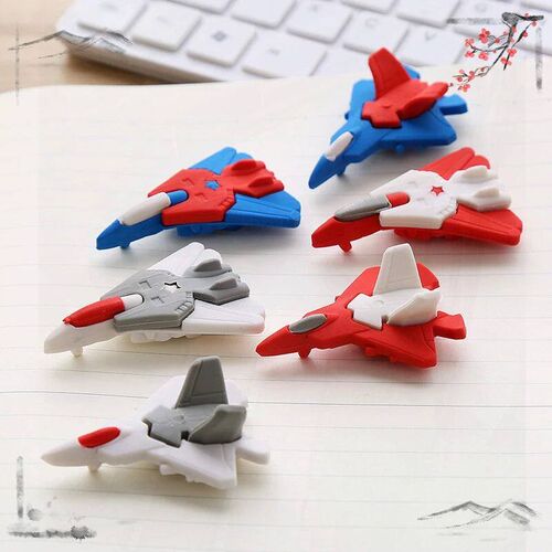 4 Pcs Aircraft Eraser Cartoon Student Learning Supplies Smal
