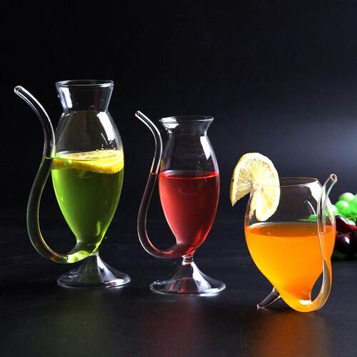 Wine Whiskey Glass Heat Resistant Sucking Juice Milk Drinkin