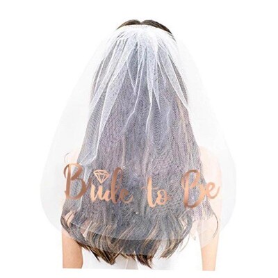 1Set Bride To Be Veil Satin Sash Hiarband Bridal Shower Wedd