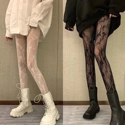 Gothic Tights Women Leggings Lolita Hollowed Out Mesh Stocki