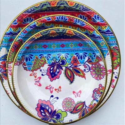 Plates for foreign trade, printed plastic disposable plates,