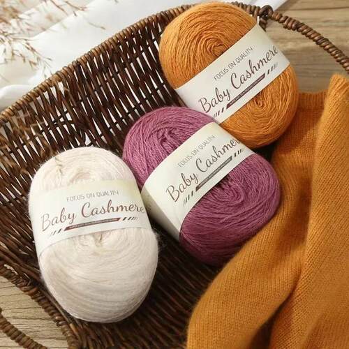 50g/roll Soft Wool Knitting Cashmere Long Thin Yarn DIY Hand