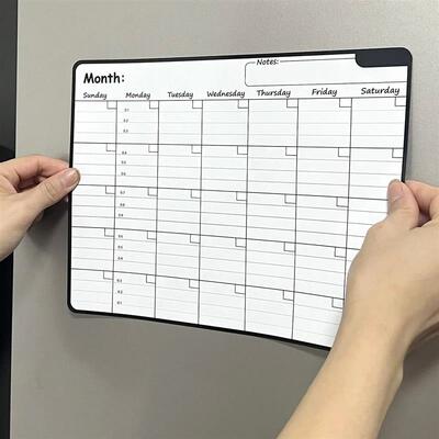 Magnetic Refrigerator Dry Erase Calendar Monthly Planner Whi