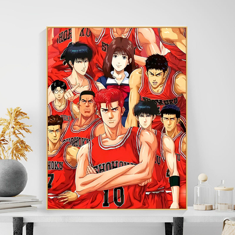 diy数字油画灌篮高手儿童填充填色油彩画手绘涂色丙烯画卡通画画,家居饰品,DIY/数字油画,淘宝优惠券,粉丝福利购,淘宝优惠卷