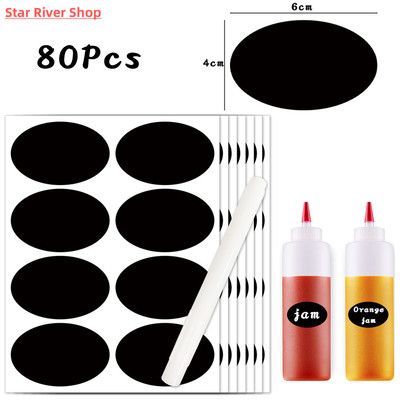 Black Waterproof Blackboard Sticker Ellipse Chalkboard Label