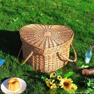 Picnic Basket With Lid Hand Basket Storage Basket With