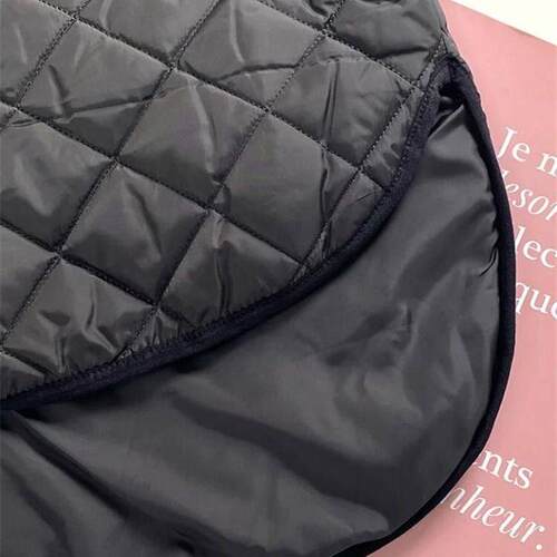 Autumn Winter Women Rhombus Coat Front Short and Long Design