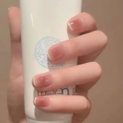 24Pcs Ballerina False Nails with Glue Short Nail Beauty Tool