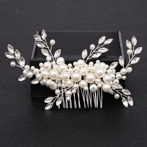 rendy Handmade Tiara Wedding Hair Comb Leaf Flower Bridal Ha