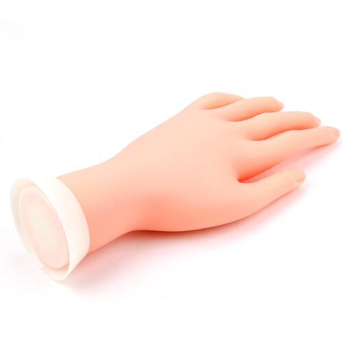 Nail Art Practice Soft Plastic Model Hand+5/10pcs Fake Nail
