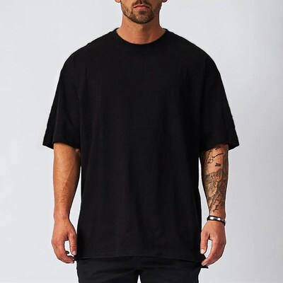 Plain Mesh Fitness Mens Oversized T Shirt Outdoor Hip Hop Sr