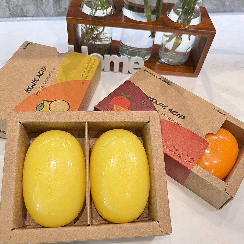Soap Orange Lemon Handmade Soap Face Cleansing Papaya Essent - 实物图