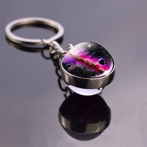 Solar System Planet Keyring Galaxy Nebula Space Keychain Moo