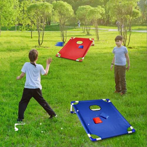 Portable Cornhole Set with 1 Cornhole Game Board and 6 Bean