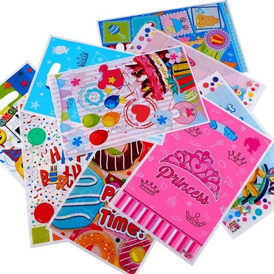 10-50pcs Printed Gift Bags Polka Dots Plastic Candy Bag Chil