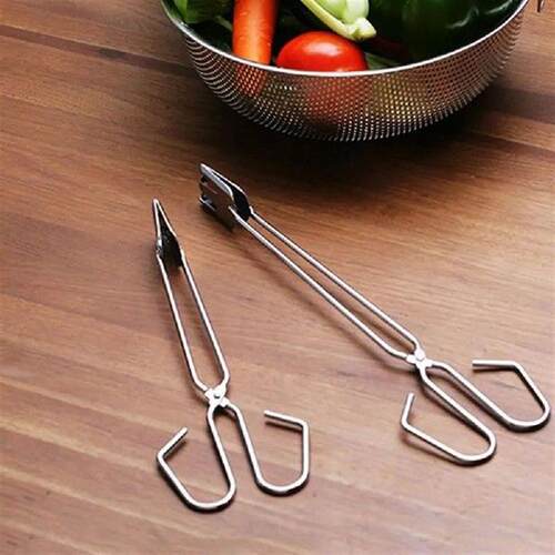 3pcs Stainless Steel BBQ Food Clips Tongs Kitchen Cooking