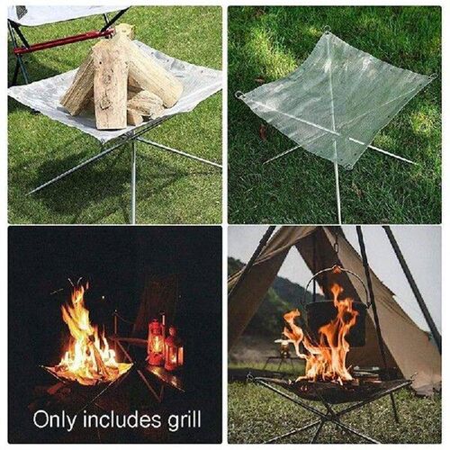 Outdoor Camping Bonfire Rack Stainless Steel Burning Rack