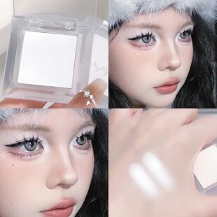 Matte White Face Highlighter Palette Pearly Jade Smokey Eyes