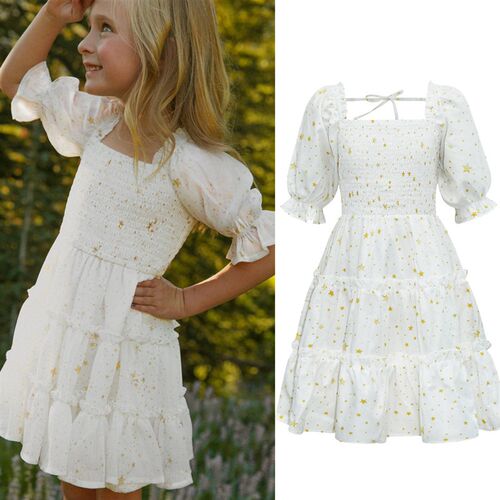 Baby Girls Clothes White Star Princess Dress Children Dresse