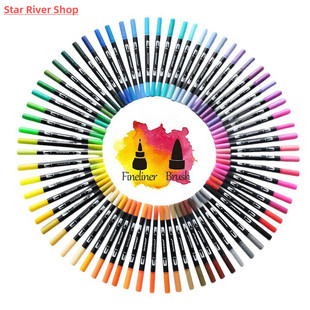 FineLiner Dual Tip Brush Art Markers Pen 12/48/72/100/120