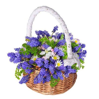 Rattan Storage Basket Woven White Rustic Decorative Baskets