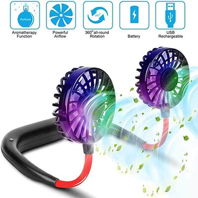 USB Portable Fan Cold Fan Hands Free Neck Fan Hanging Rechar
