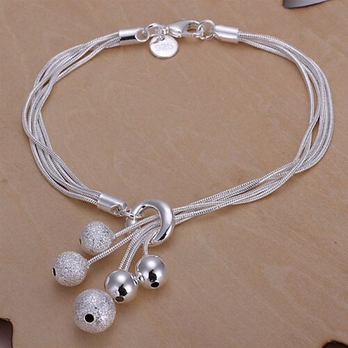 Noble 925 Sterling Silver Square Solid Chain Bracelet For