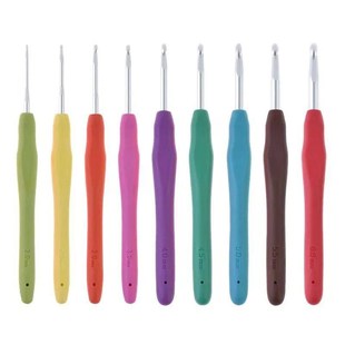 Colorful Plastic Handle Alumina Crochet Hooks Knitting Needl