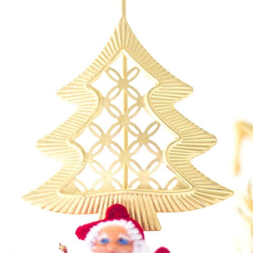 Christmas Iron Candlestick Ornament Candle Desktop Decor Bac