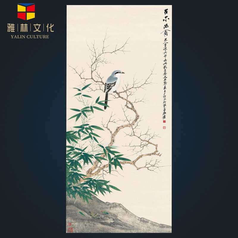 厂家直供国画复制装裱名人字画张大千花鸟国画古木幽禽画芯