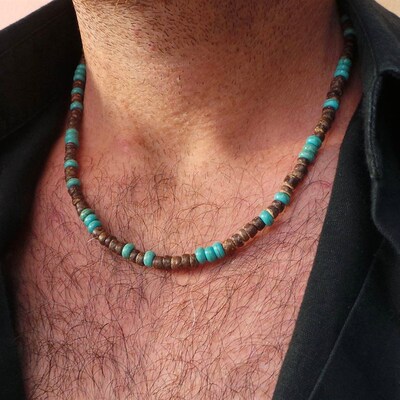 ewelry, Surfer necklace Gifts for men, Wooden Beach Necklace