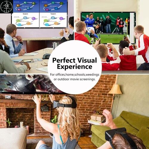 Projector Screen HD Anti-wrinkle Collapsible Portable Movie