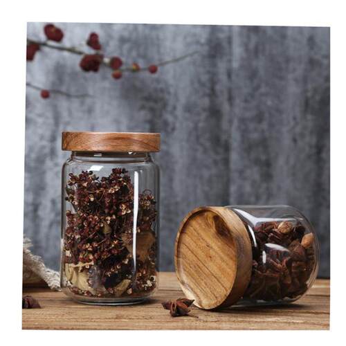 Glass Airtight Kitchen Storage Jar Sealed Food Container Gra
