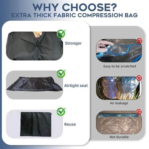 Reusable Hand Roll Vacuum Bags for Travel Waterproof Vacuum