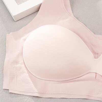 Seamless Candy Women Bra Cooling Gathers Shock-Proof Thin Pa