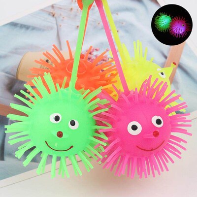 Squshy Puffer Balls squeezy Neon Sensory vent Toys闪光毛球