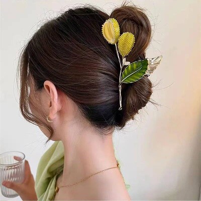 New Sweet Flower Durian Hair Claw Clip tail Grab Hair Clips
