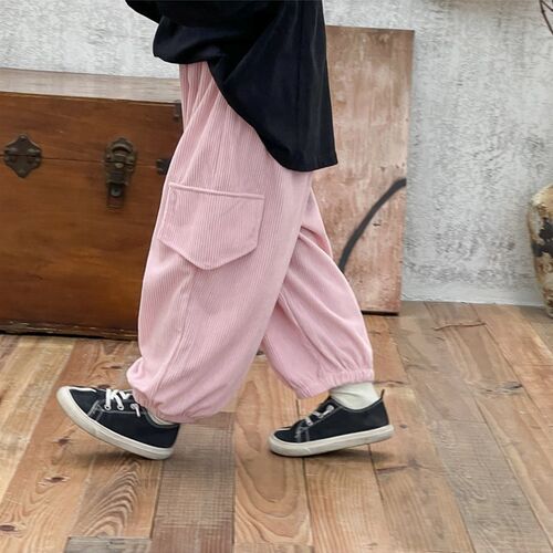 Autumn Kids Work Pants Casual Long Trousers Versatile Kidswe