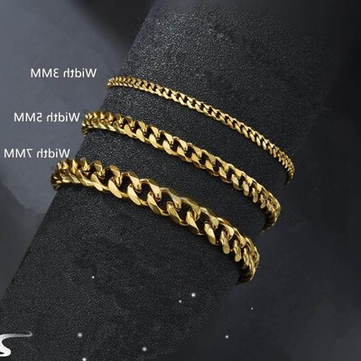 2024 New Trendy Cuban Chain Men Bracelet Classic Stainless
