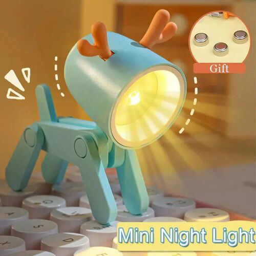 Mini Led Night Lights Folding Desk Lamp Cartoon Cute Pet Dog
